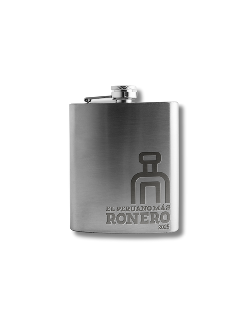 Petaca de Acero Inoxidable – “Ronero de Bolsillo”